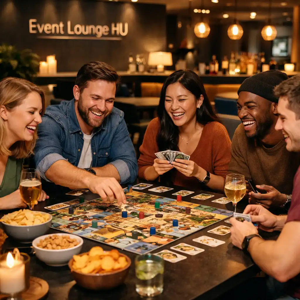 Baráti társasjátékos és pókerbarát est az Event Lounge HU kényelmes asztalainál